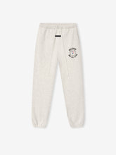 off-white heavyweight cotton fleece sweatpants with elastic cuffs and Inglewood NBA All-Star logo on thigh