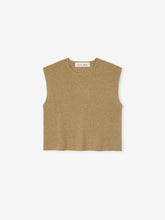 Brown sleeveless top on a white background