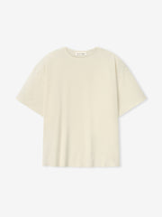 Ponte Modern Tee (Relaxed) in a soft ivory shade featuring a relaxed silhouette with short sleeves and a crew neckline, crafted from smooth fabric for a casual, comfortable top.