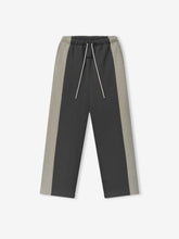 Panelled Lounge Pant featuring a relaxed silhouette with contrast side panels in muted iron grey and seal heather tones, designed with an elastic waistband and drawstring for comfort.