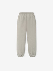 Womens Essentals FW26 Classic Sweatpant in light gray fleece shown flat with elastic waistband and cuffed hems Bottoms