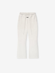 off-white women's relaxed fit flare sweatpants with elastic waistband and drawstring in core fleece fabric
