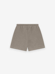 Back view of Homestead Heather Classic Sweatshort with elastic waistband displayed flat on white background