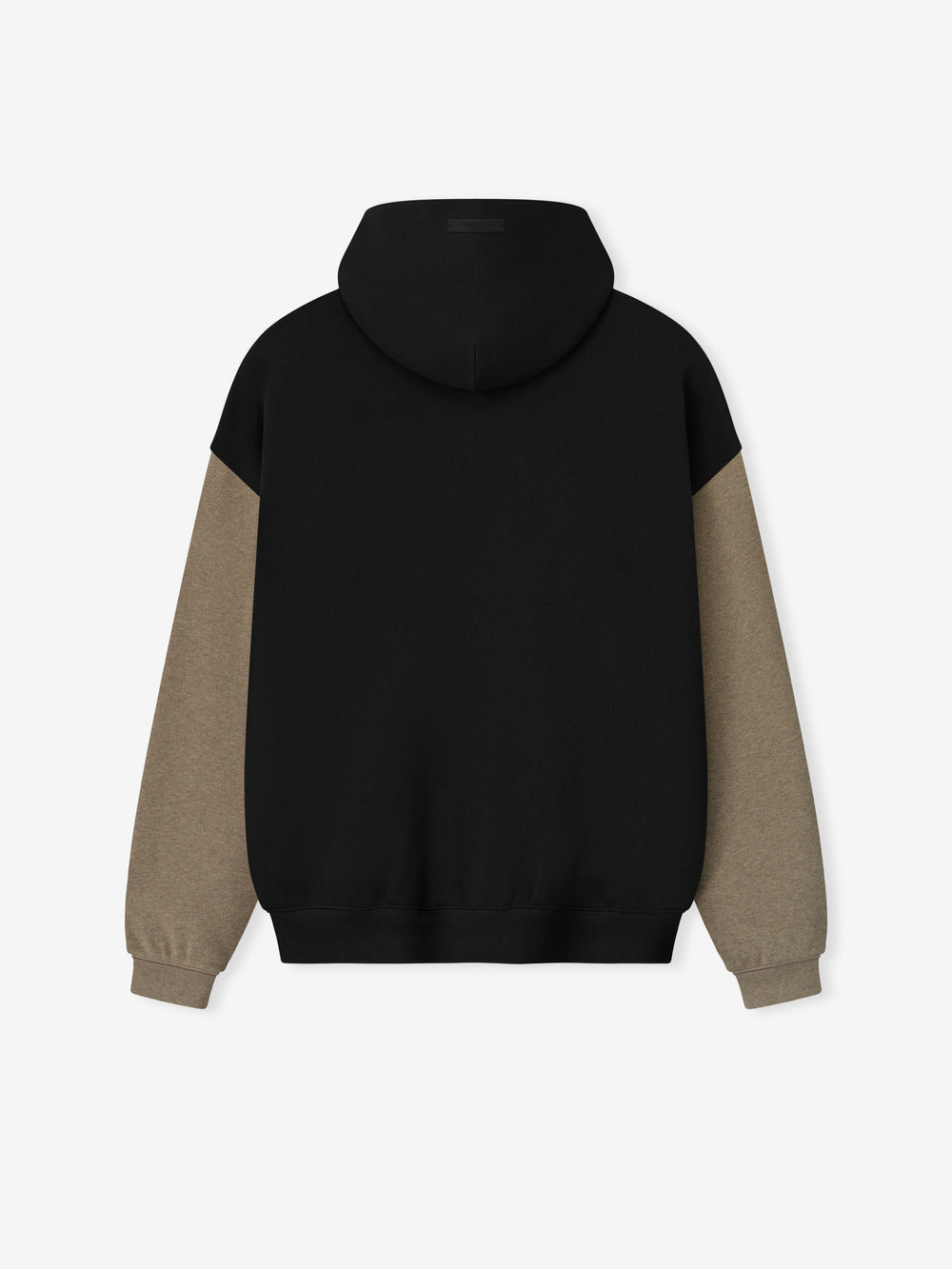 Back view of Steelers Sport Hoodie with black body and contrasting homestead heather brown sleeves and hood, gallery 0
