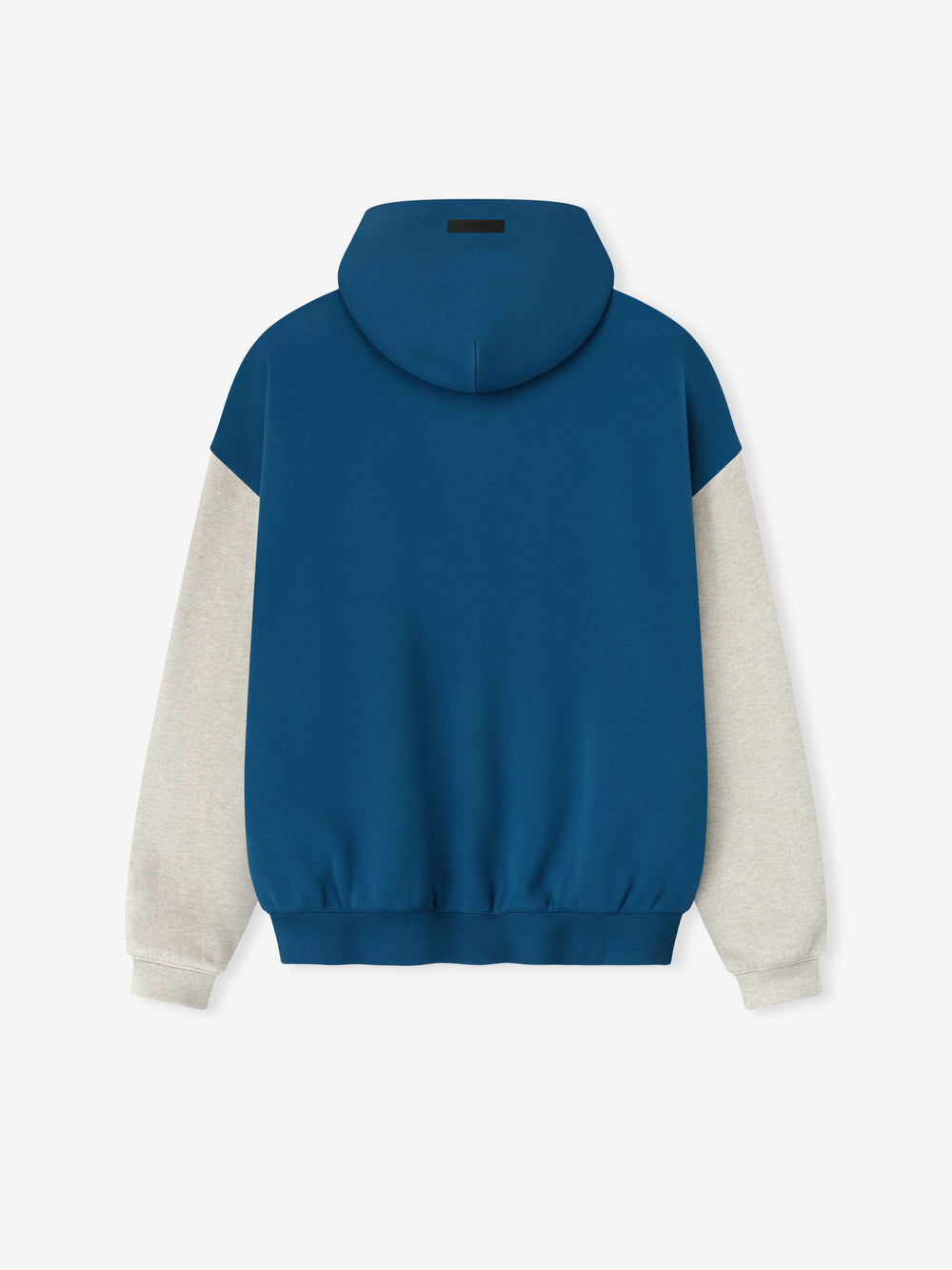 Back view of Lions Sport Hoodie in blue sapphire with contrasting heather stone sleeves and elastic waistband