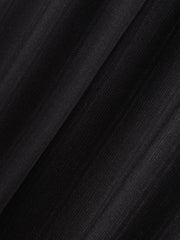 close-up of fine yarn-dyed wool fabric with subtle black stripes and soft matte finish for wide-leg pants