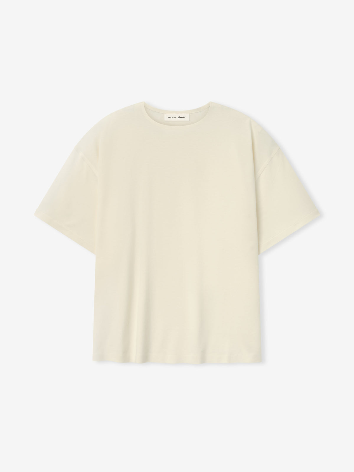 Ponte Modern Tee (Relaxed) in a soft ivory shade featuring a relaxed silhouette with short sleeves and a crew neckline, crafted from smooth fabric for a casual, comfortable top.