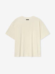 Ponte Modern Tee (Relaxed) in a soft ivory tone featuring a loose silhouette with short sleeves and a crew neckline, made from smooth fabric for a casual, easygoing top.