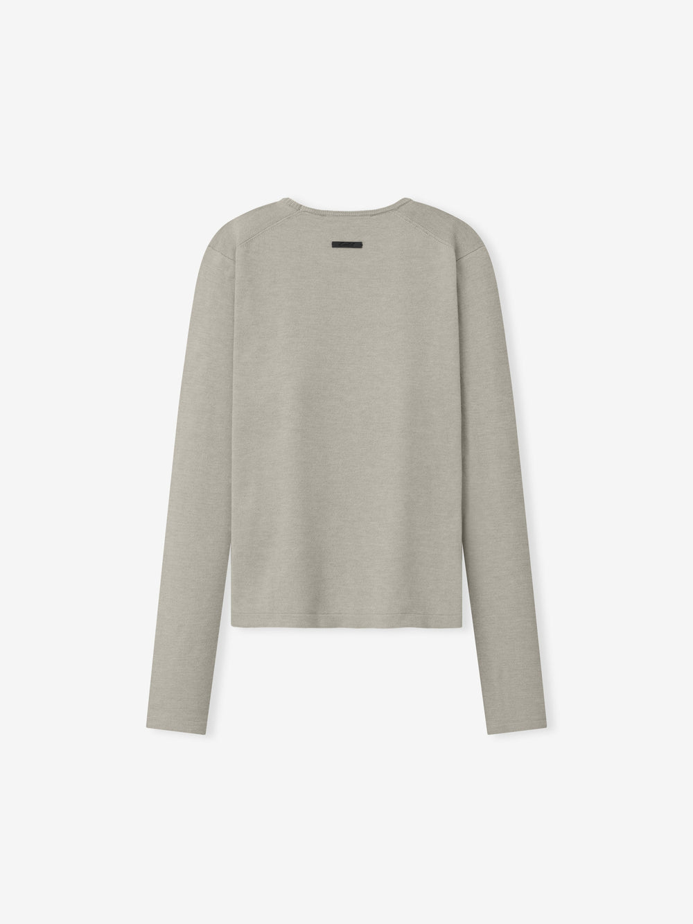 Womens Soft Knit Slim Longsleeve in a soft neutral shade, crafted from finely knit fabric with a tailored slim fit and a minimalistic design for versatile casual tops.