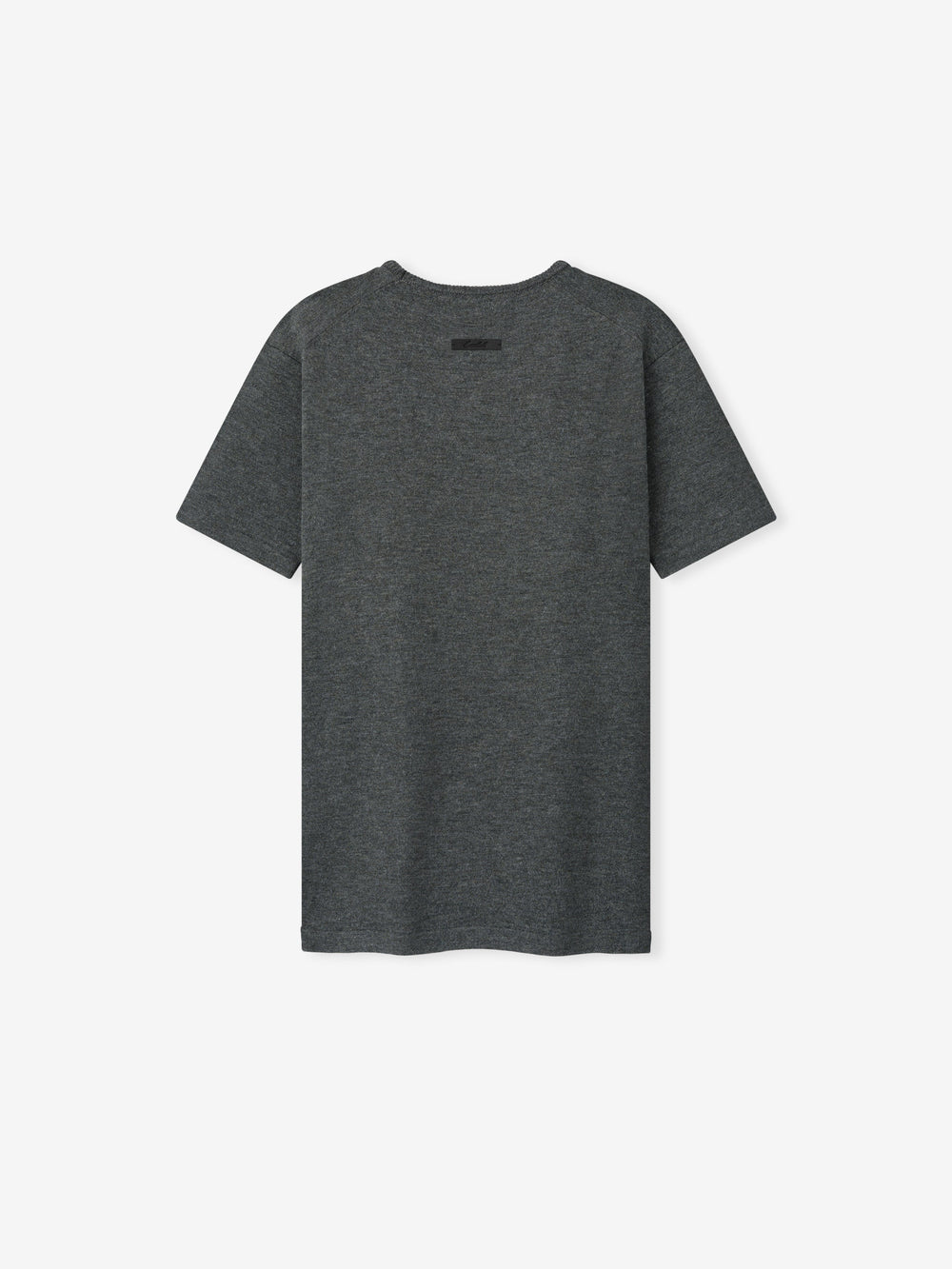 Womens Soft Knit Slim Classic Tee in a dark iron grey hue, featuring a soft knit fabric with a clean round neckline and a slim, streamlined silhouette for everyday casual wear.