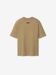 Womens Tri-Blend Shrunken Baseball Tee in a warm dune shade with short sleeves and a relaxed fit, featuring a subtle crew neckline and minimalist back detail for casual wear.