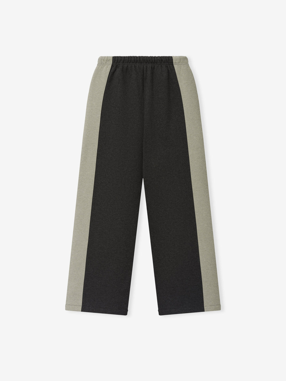 Falcons Lounge Sweatpant in black fleece with contrasting gray side panels elastic waistband and relaxed straight leg fit shown as a Bottoms product view